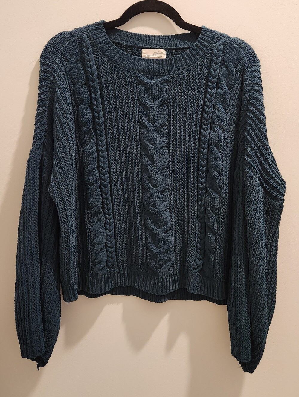 Universal Thread Green Cable Knit Oversized Sweater | Cozy Textured Knit
